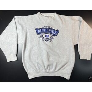 Vintage NCAA Duke Blue Devils Womens Medium Crew Neck Sweatshirt Logo Pullover